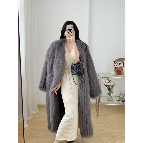 Abrigo de Pelaje Tejido para Influencers - Estilo Premium