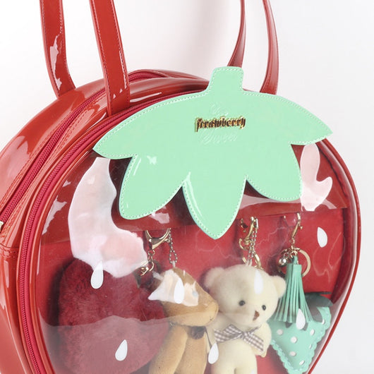 Bolsa Transparente Strawberry Soft-Girl con Diseño de Bandolera - Image 11