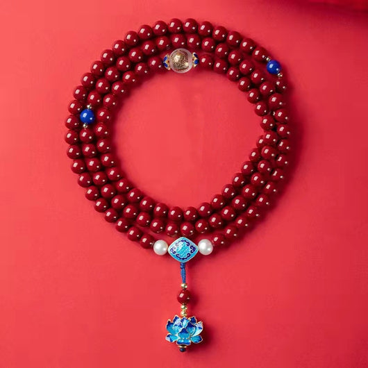 Pulsera Budista de Cuentas con Hilo Vermellón y Arena Dorada - Image 6