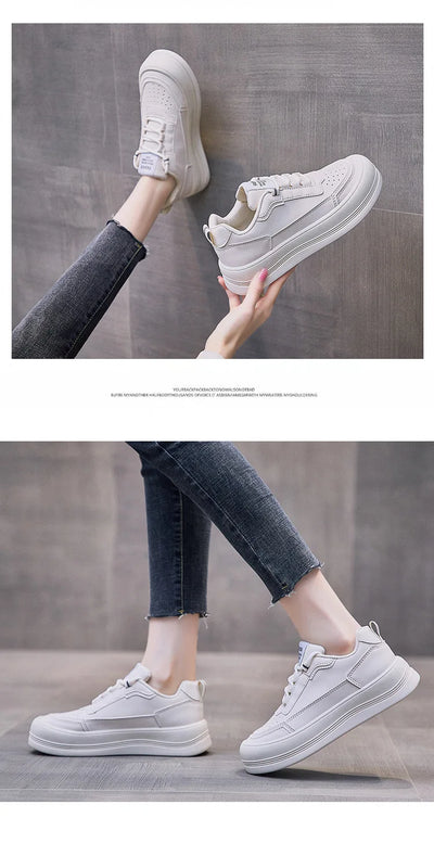 Zapatillas Blancas Mujer con Suela Gruesa y Plataforma Cómoda - Image 16