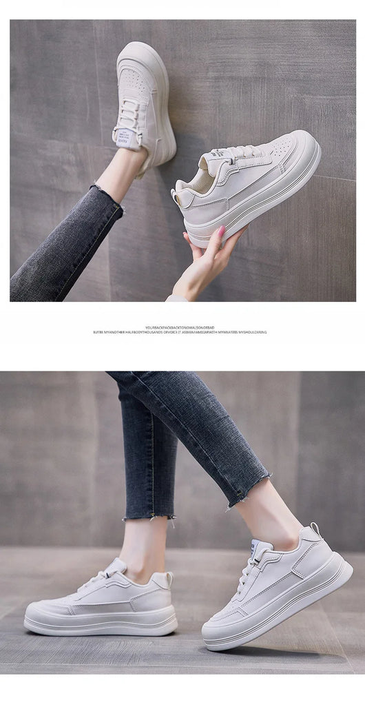 Zapatillas Blancas Mujer con Suela Gruesa y Plataforma Cómoda - Image 16