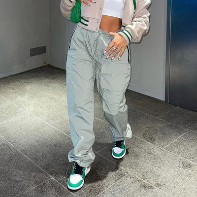 Pantalón Overol Cintura Alta con Bolsillos - Estilo Casual Recto - Image 5