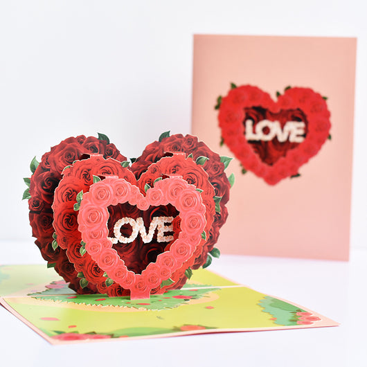 Tarjetas Pop-Up 3D Flores - Invitaciones de Boda, Cumpleaños y Aniversario