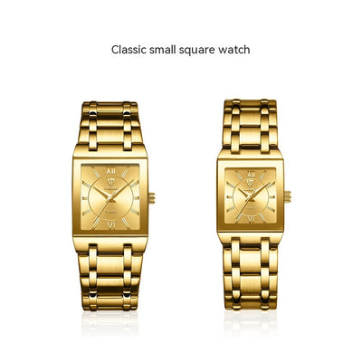 Reloj de Pareja Cuadrado Acero Inoxidable Estilo Ejecutivo - Image 12