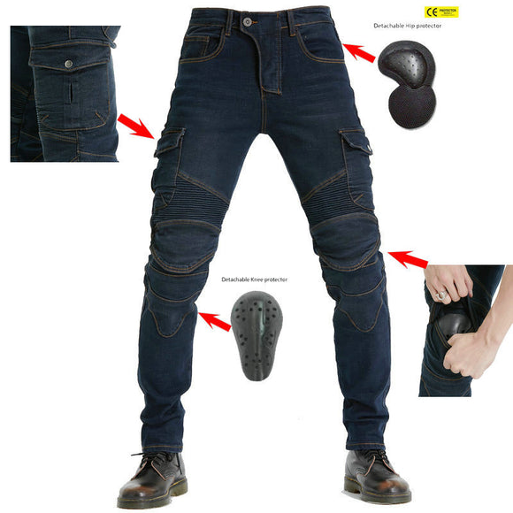 Pantalones de Motociclismo Tácticos Verde Militar con Múltiples Bolsillos y Protección Anti-Caída