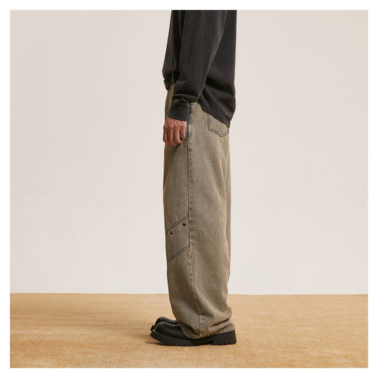 Pantalones Vaqueros Retro Lavados Baggy Straight para Hombre y Mujer - Image 17