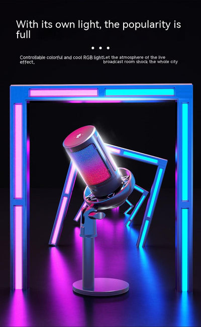 Micrófono Condensador RGB para Transmisión en Vivo - Image 11