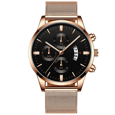 Reloj de Lujo para Hombre con Malla Metálica y Movimiento de Cuarzo - Image 21