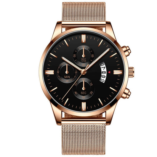 Reloj de Lujo para Hombre con Malla Metálica y Movimiento de Cuarzo - Image 21
