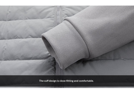 Chaqueta Acolchada de Plumón Ligera y Cálida con Cuello Alzado y Parches - Image 15