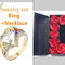 Mother's Day Gift Hollow Heart English Letter Love Mom Rhinestone Butterfly Finger Ring Jewelry Gift Set and box 6