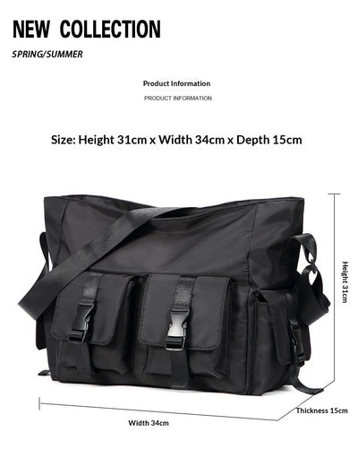 Bolsa Crossbody de Lona Utilitaria Estilo Japonés para Hombre - Image 6