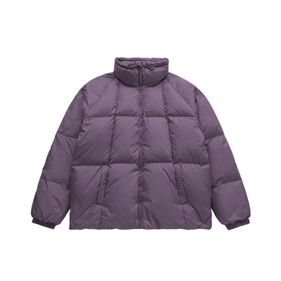 Chaqueta Acolchada de Plumas para Hombre con Cuello Alto Liso - Image 26