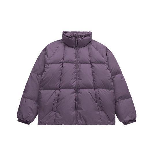 Chaqueta Acolchada de Plumas para Hombre con Cuello Alto Liso - Image 26