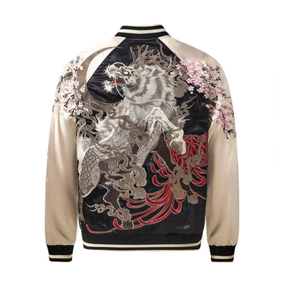 Chaqueta Beisbolera Kylin Beast Bordada - Estilo Clásico Reforzado - Image 6
