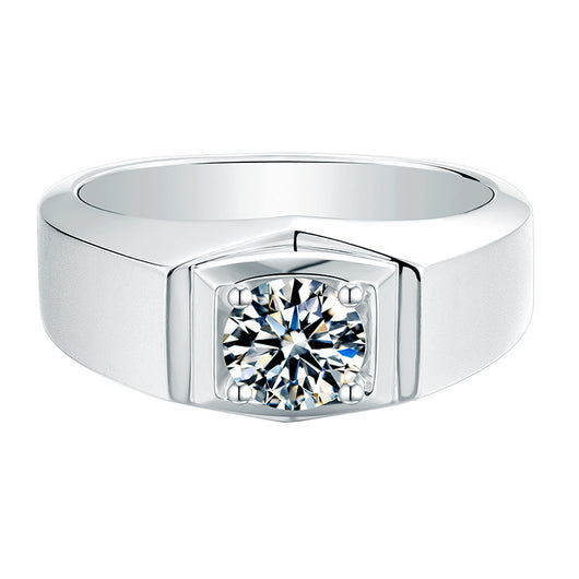 Anillo de Plata de Ley con Moissanita para Hombre - Image 3