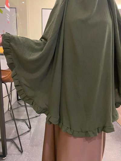 Pañuelo Voluminoso con Volantes de Color Sólido para Oriente Medio - Image 37
