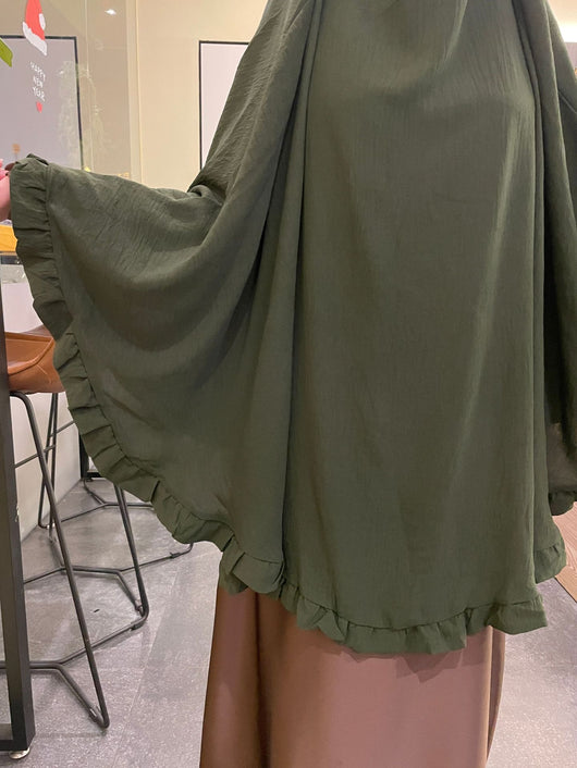 Pañuelo Voluminoso con Volantes de Color Sólido para Oriente Medio - Image 37