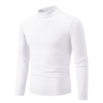 Suéter Cuello Redondo Hombre Invierno Ajustado Color Sólido - Image 18
