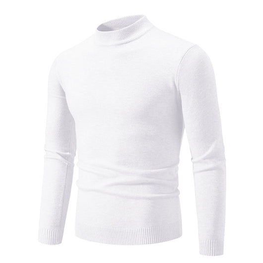 Suéter Cuello Redondo Hombre Invierno Ajustado Color Sólido - Image 18