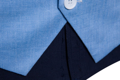 Chaleco de Vestir para Hombre Otoño-Invierno Cuello V Botón Simple Color Sólido - Image 3
