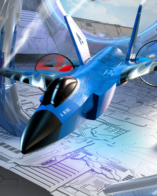 Avión Teledirigido Resistente para Niños - Planeador Militar de Ala Fija - Image 8