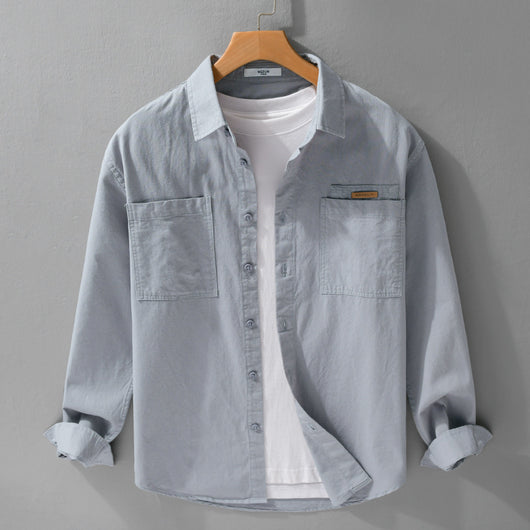 Camisa Casual Holgada de Manga Larga para Hombre - Versátil y Cómoda - Image 9