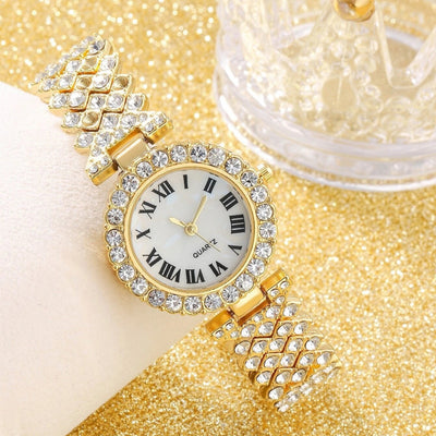 Reloj de Moda para Mujer con Diamantes Completos - Cuarzo de Alta Gama Versátil