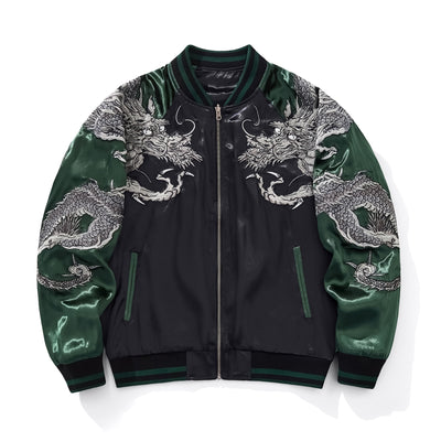 Chaqueta Beisbolera Dragón Bordado - Casual y Resistente