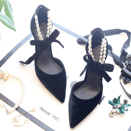 Tacones Altos Pearl con Tira al Tobillo - Punta Afilada Stiletto - Image 2