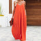 Jumpsuit Ancho de Tiro Bajo con Bolsillos - Diseño Sólido y Casual