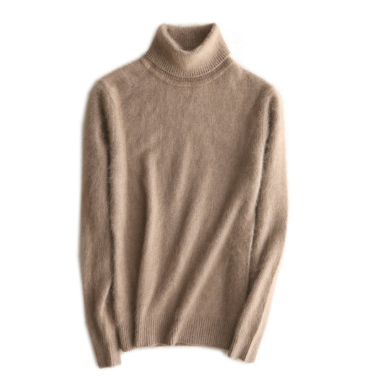 Suéter Cuello Alto Holgado en Cashmere y Terciopelo Mink - Image 3