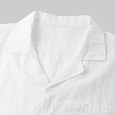 Camisa de Lino y Algodón Manga Corta para Hombre - Image 10