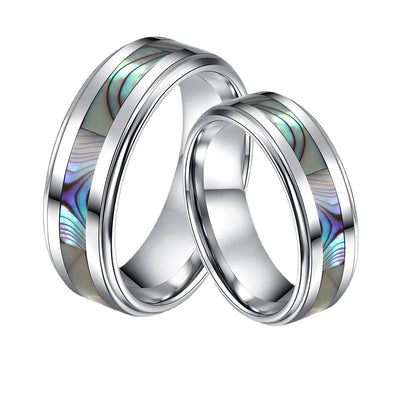 Anillos de Pareja con Incrustación de Tungsteno - Diseño Minimalista y Romántico - Image 3
