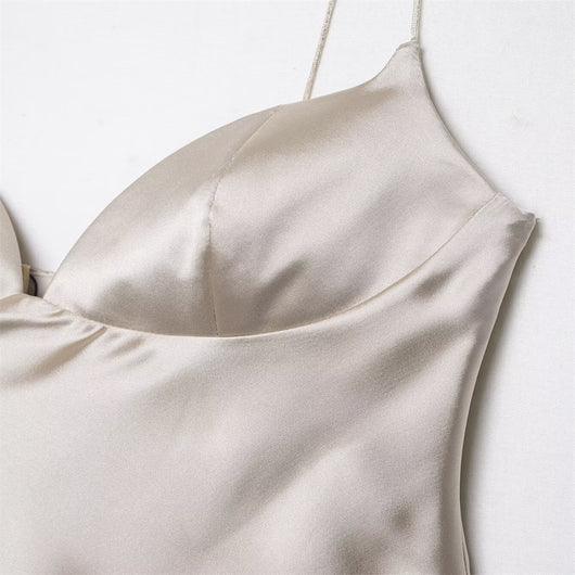 Top Satinado Escotado Corazón Ajustado para Mujer - Image 11