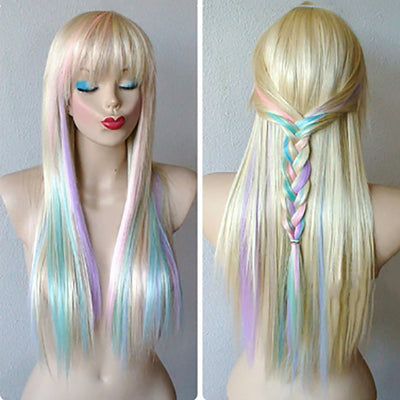 Peluca Harajuku Degradado de Colores - Estilo Ice Cream Vibrante