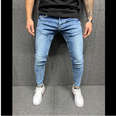 Jeans Slim Fit Azul Claro con Roturas - Image 5
