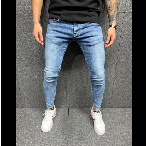 Jeans Slim Fit Azul Claro con Roturas - Image 5