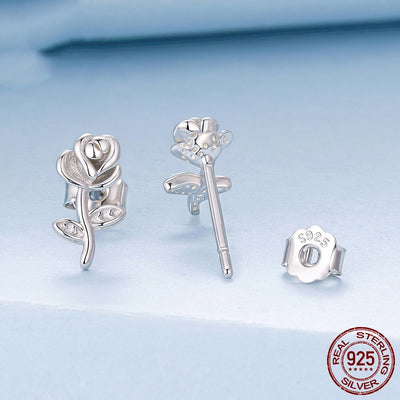 Aretes de Rosa Tridimensional en Plata 925 - Diseño Romántico para Mujer - Image 4
