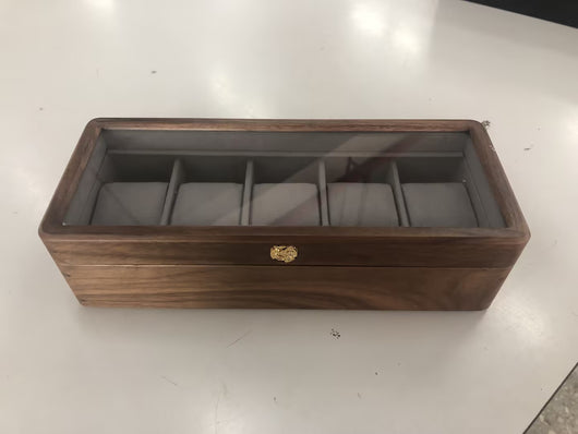 Caja de Almacenamiento para Relojes de Madera Maciza con Vitrina - Image 6
