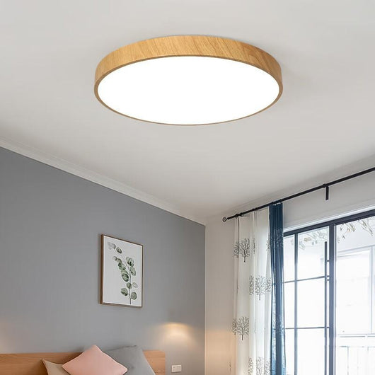 Lámpara de Techo LED Minimalista Estilo Chino Contemporáneo con Textura de Madera - Image 4