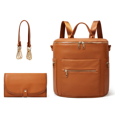 Mochila Mamá Multifuncional - Bolso de Moda PU Convertible - Image 3