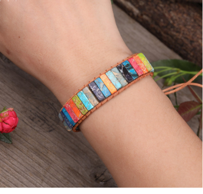 Pulsera de Cuero con Jaspe Natural de Depósito Marino - Image 9