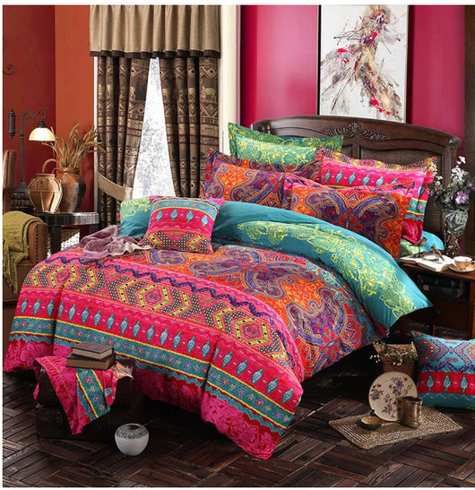 Juego de Cama Étnico Estampado 100% Algodón - 3 Piezas - Image 9