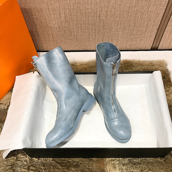 Botas Martin Retro Invertidas con Efecto Desgastado para Mujer
