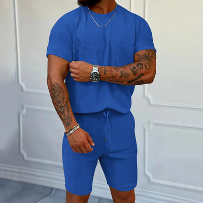 Conjunto Deportivo Casual: Shorts y Playera Waffle Cuello Redondo con Bolsillo - Image 16