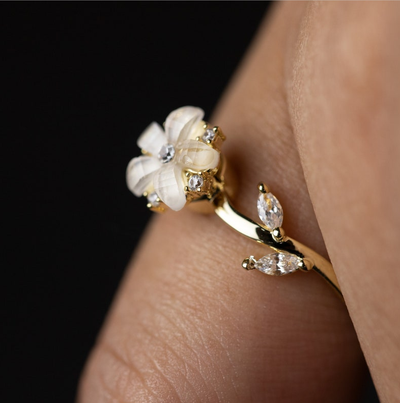 Anillo de Boda Floral en Oro 18K, 14K y Plata con Diamantes para Mujer - Image 18
