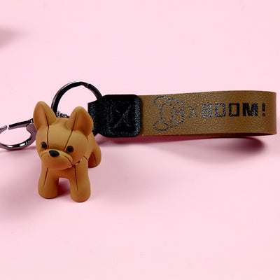 Llavero Bulldog Adorable con Estuche para Auriculares y Mochila Pareja - Image 6