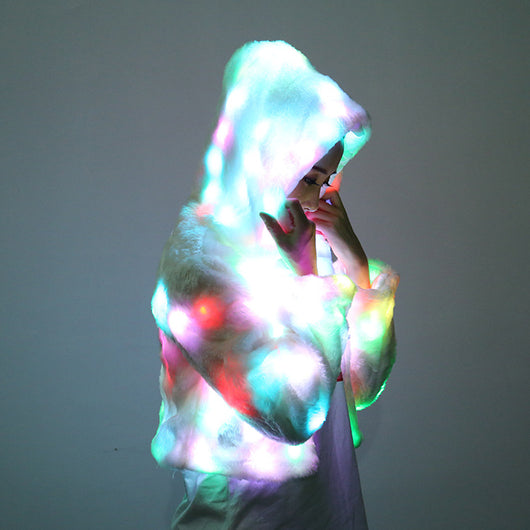 Chaqueta de Pelaje Sintético con Luces LED RGB Multicolor - Image 10