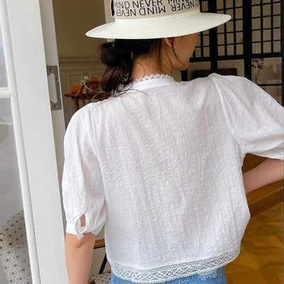 Blusa Blanca Francesa Elegante para Primavera y Verano - Image 14